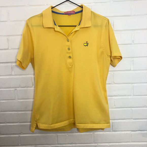 Magnolia Lane Tops - Magnolia Lane "Masters" Logo Polo Shirt Yellow